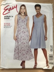 2733 MCCALLS EASY STITCH N SAVE SLEEVELESS DRESS LENGTHS PATTERN 18-24 UNCUT